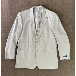 Michael Brandon Men's Beige Linen Blend Herringbone Sport Coat Blazer XXL/46 NWT